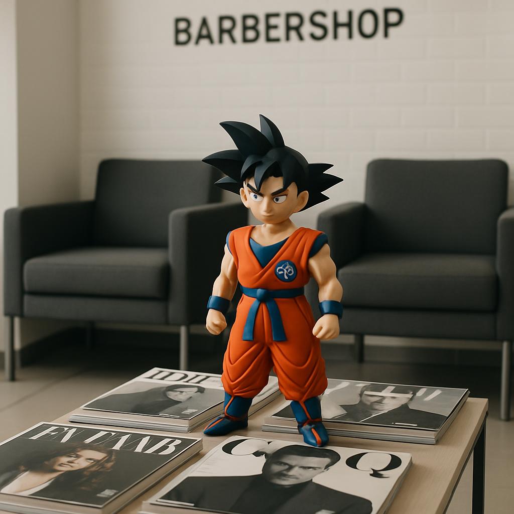 Barbershop mannequin displays of protective styling and image control. A close shot on a black background shows a line of ...